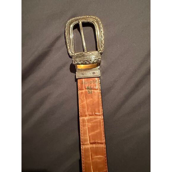 Brighton Reversible Belt Embossed Leather ML 32” - Picture 2 of 7